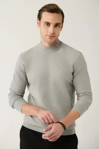 Grey Knit Sweater - 1