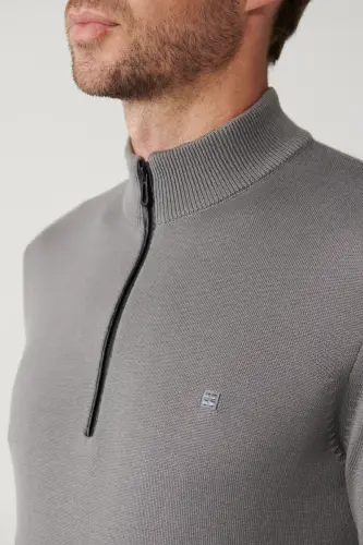 Grey Knit Sweater - AVVA (1)