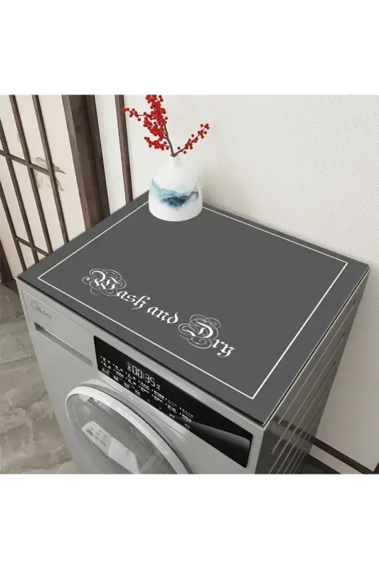 Grey Laundry Dryer Cover Protection Mat Waterproof Non-Slip Washable - ELSE HALI