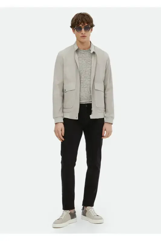 Grey leather jacket - 2