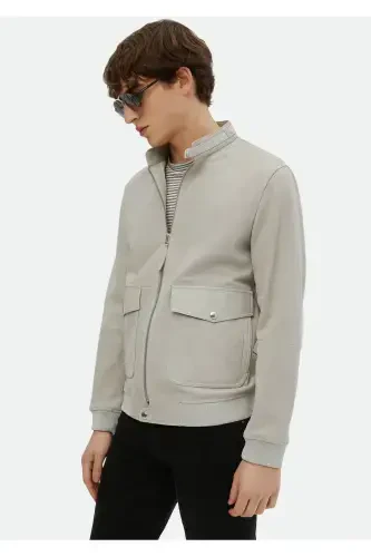 Grey leather jacket - 3