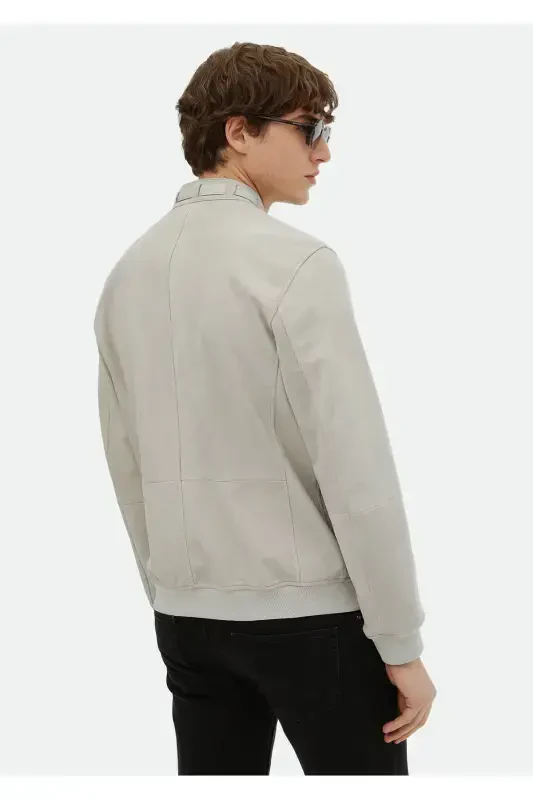 Grey leather jacket - 6