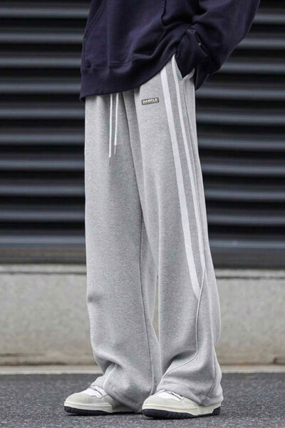 Grey Logo Baggy Jogger Pants - SALIENDO (1)