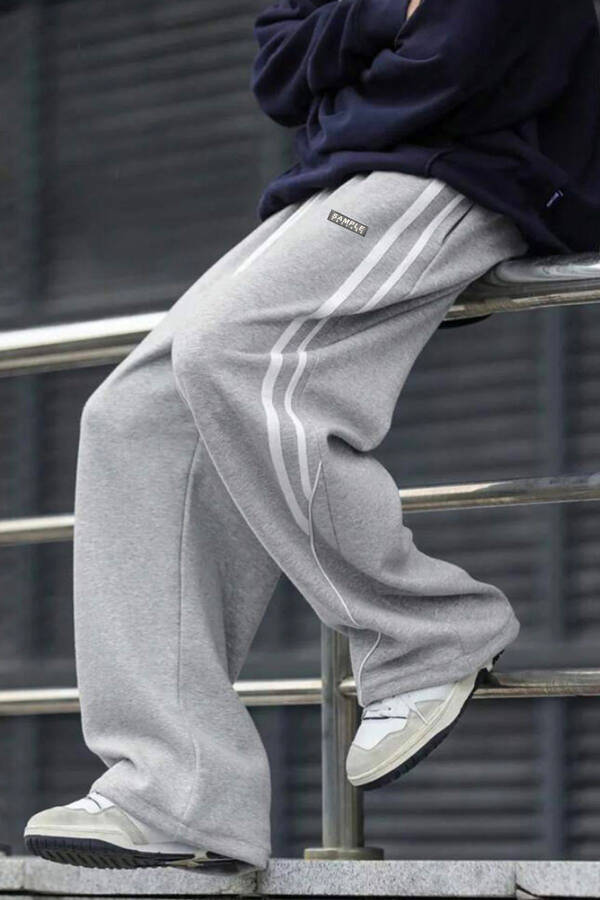 Grey Logo Baggy Jogger Pants - 1