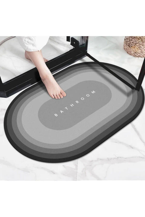 Grey Magic Water Absorbent Bath Mat Non-Slip Base Foot Mat 40x60 - 1