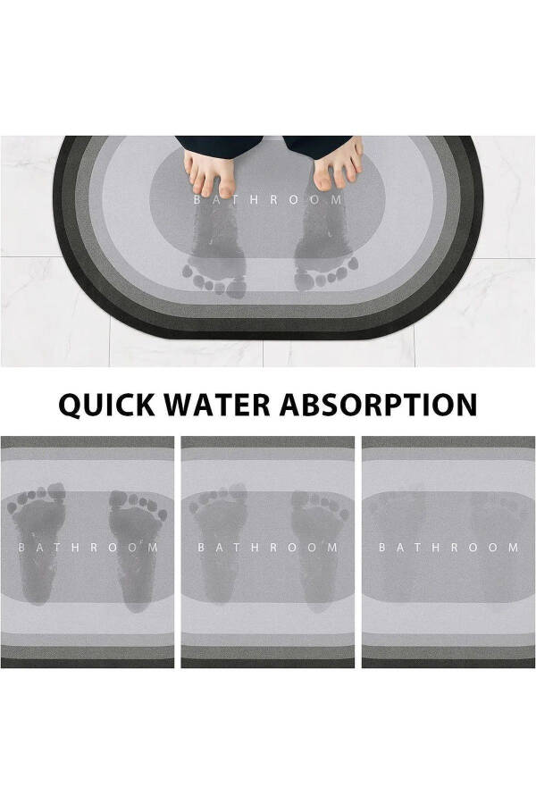 Grey Magic Water Absorbent Bath Mat Non-Slip Base Foot Mat 40x60 - 4