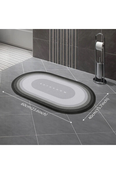 Grey Magic Water Absorbent Bath Mat Non-Slip Base Foot Mat 40x60 - 7