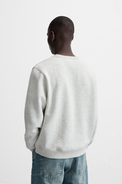 Grey marl crew neck sweatshirt - 3