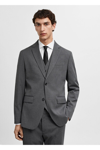 Grey Men's Blazer Jacket - 8