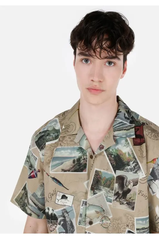 Grey Men's Shirt (Short Sleeve) - 4