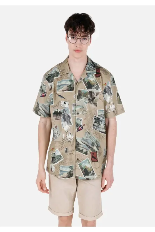 Grey Men's Shirt (Short Sleeve) - COLIN'S