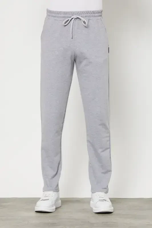 Grey Men's Straight Leg Relaxed Fit Premium Fabric Sweatpants-GRAY - COMEOR