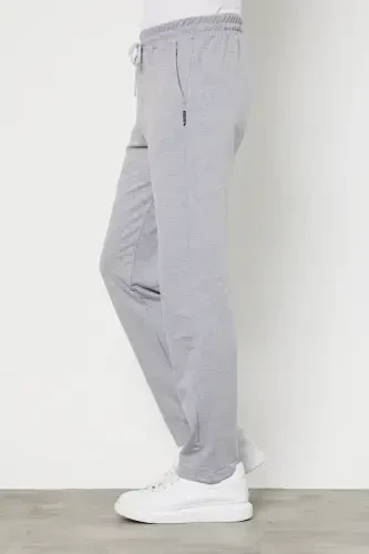 Grey Men's Straight Leg Relaxed Fit Premium Fabric Sweatpants-GRAY - COMEOR (1)