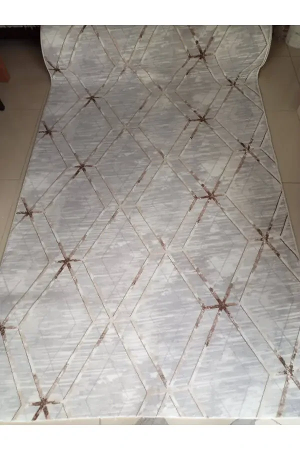 Grey Modern Soft Washable Non-Slip All Seasons Living Room Bathroom Balcony Youth Room Cut Runner - 1