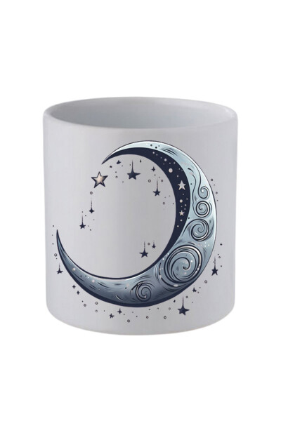 Grey Moon Handleless Mug Birthday Gifts - Ceramic Coffee, Water Gift Mug - LILI HEDIYELIK
