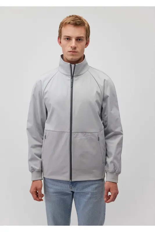 Grey, notch lapel, regular fit jacket. - 2