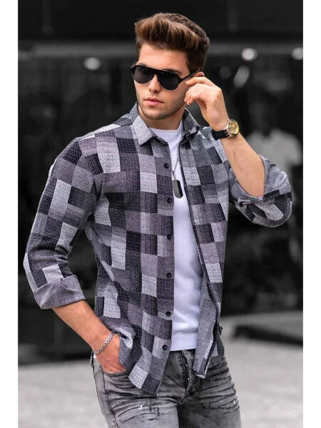 Grey Plaid Lumberjack Men's Shirt 4667 - LC WAIKIKI (1)