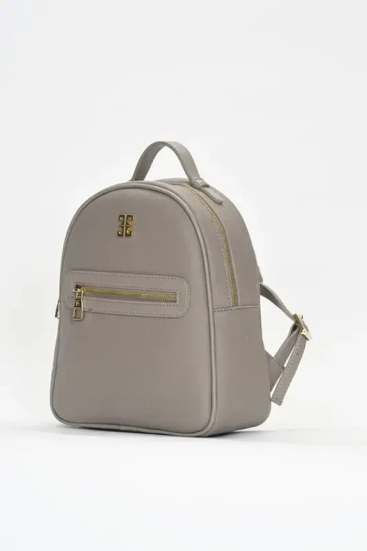 Grey Print Women's Backpack 05PO22Y1541-Print GREY - 3