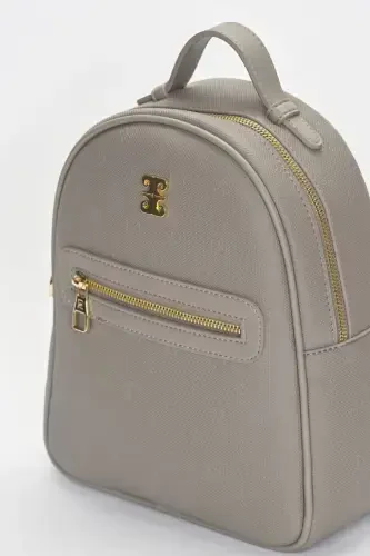 Grey Print Women's Backpack 05PO22Y1541-Print GREY - 4