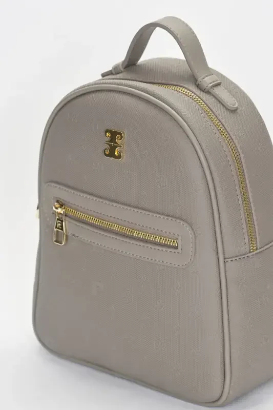 Grey Print Women's Backpack 05PO22Y1541-Print GREY - 4