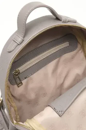 Grey Print Women's Backpack 05PO22Y1541-Print GREY - 5