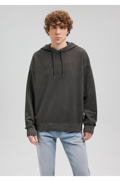 Grey Printed Hoodie Sweatshirt 0S10114-86803 - Mavi (1)