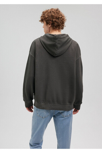 Grey Printed Hoodie Sweatshirt 0S10114-86803 - 3