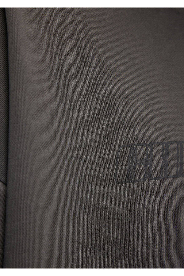 Grey Printed Hoodie Sweatshirt 0S10114-86803 - 6