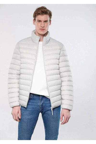 Grey puffer jacket, regular fit, comfortable cut. - MAVI