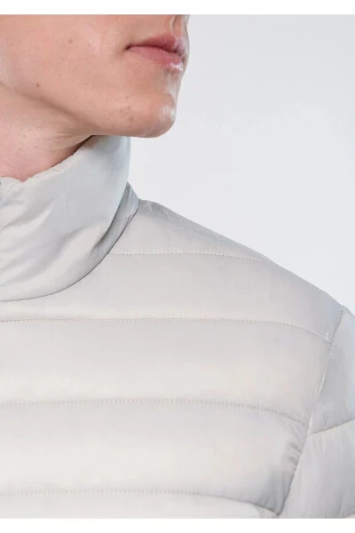 Grey puffer jacket, regular fit, comfortable cut. - 6