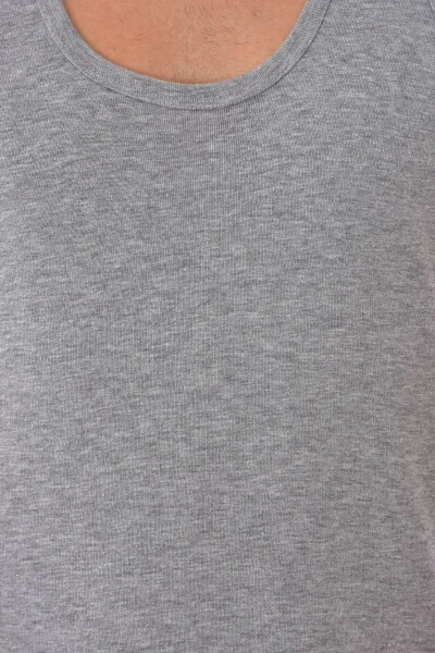 Grey Ribbed Stretch Men's Tank Top - TUTKU (1)