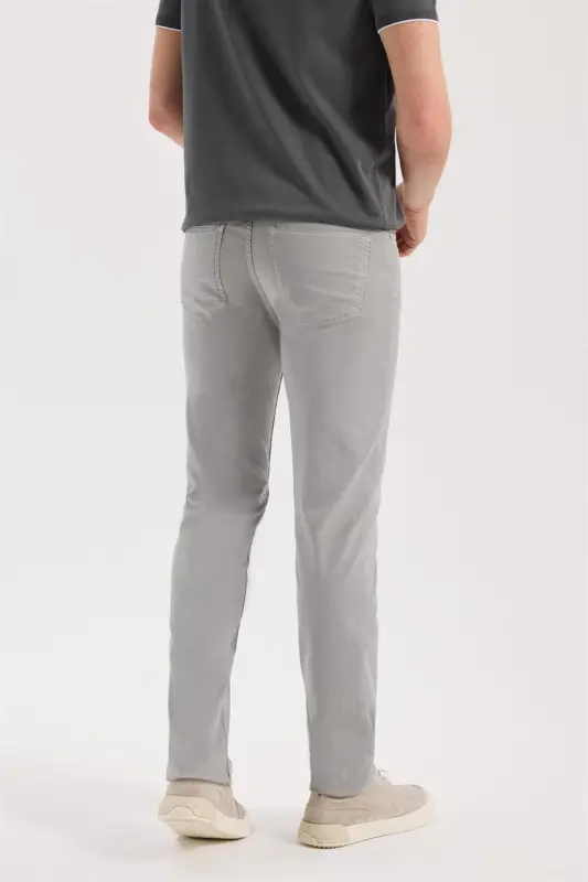 Grey Slim Fit 5-Pocket Jogger Pants - 4