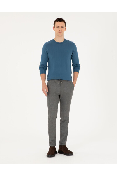 Grey Slim Fit Canvas Trousers - 3
