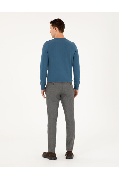 Grey Slim Fit Canvas Trousers - 4
