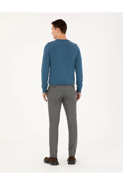 Grey Slim Fit Canvas Trousers - 4