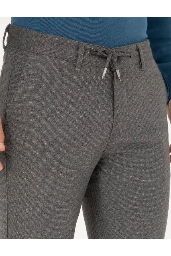 Grey Slim Fit Canvas Trousers - 5