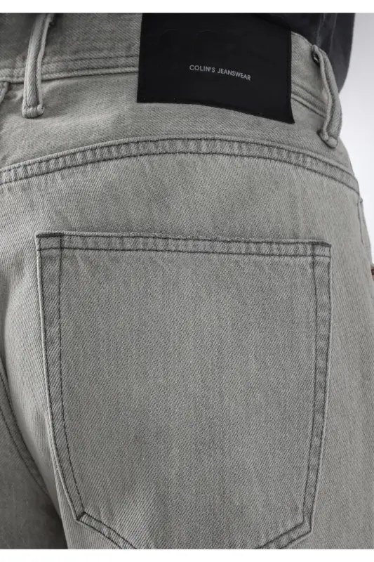 Grey straight fit jeans for men. - 7