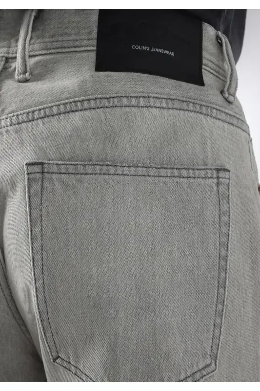 Grey straight fit jeans for men. - 7