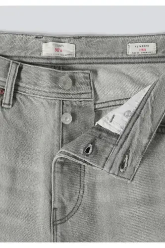 Grey straight fit jeans for men. - 8