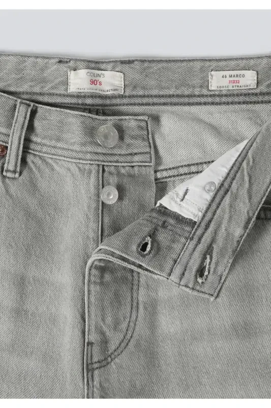 Grey straight fit jeans for men. - 8