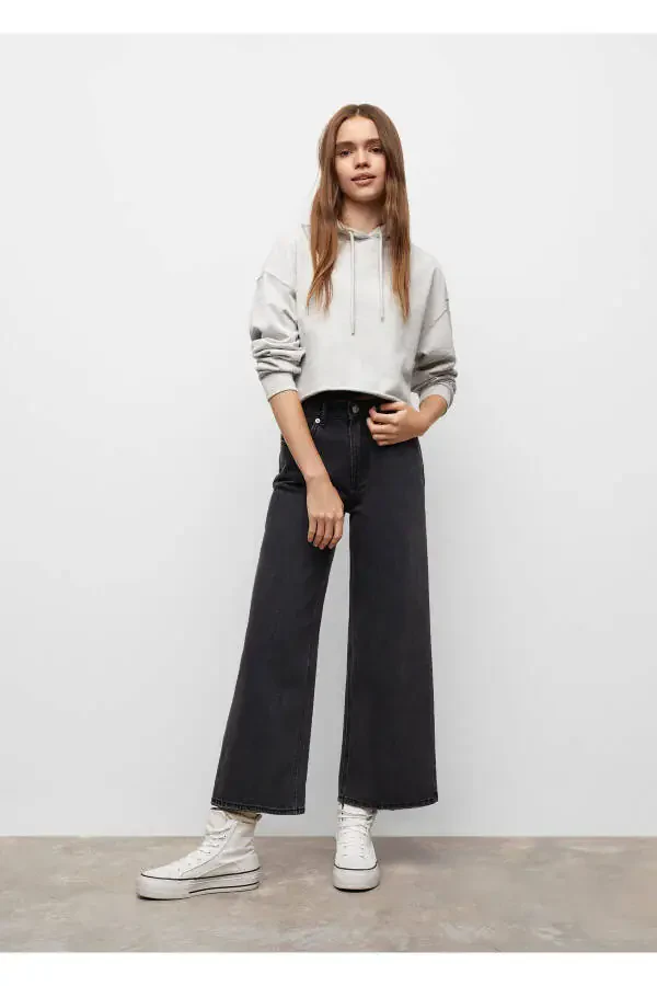 Grey Sweatshirt for Girls - 1