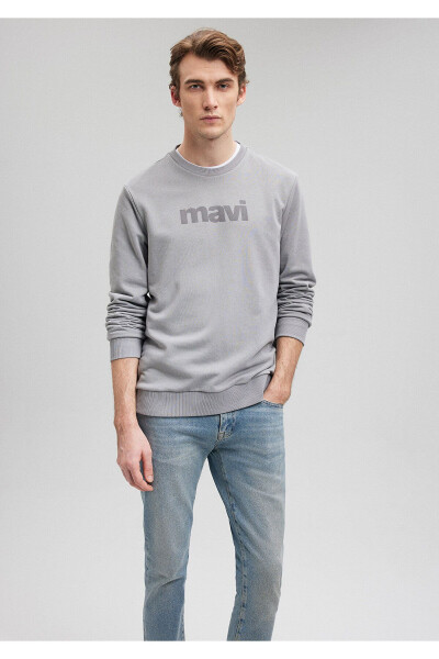 Grey Sweatshirt with Logo Print 066303-70098 - 20