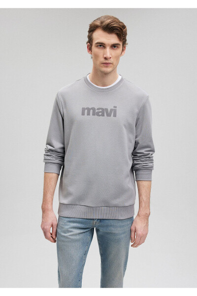 Grey Sweatshirt with Logo Print 066303-70098 - 21