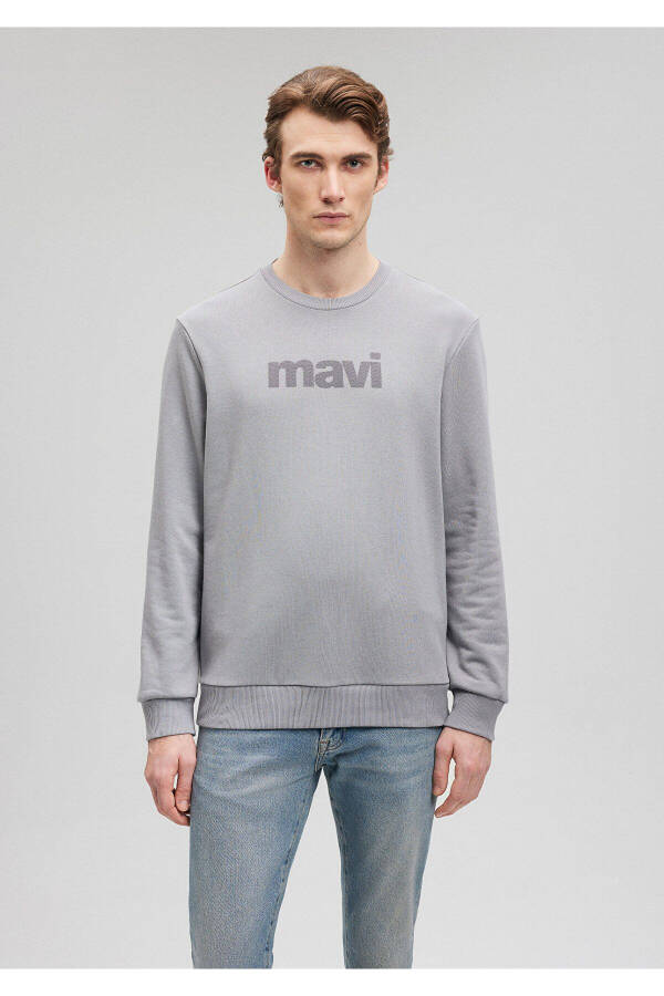 Grey Sweatshirt with Logo Print 066303-70098 - 22