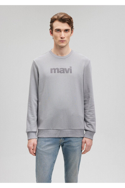 Grey Sweatshirt with Logo Print 066303-70098 - 16