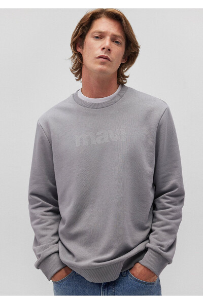 Grey Sweatshirt with Logo Print 066303-70098 - 9