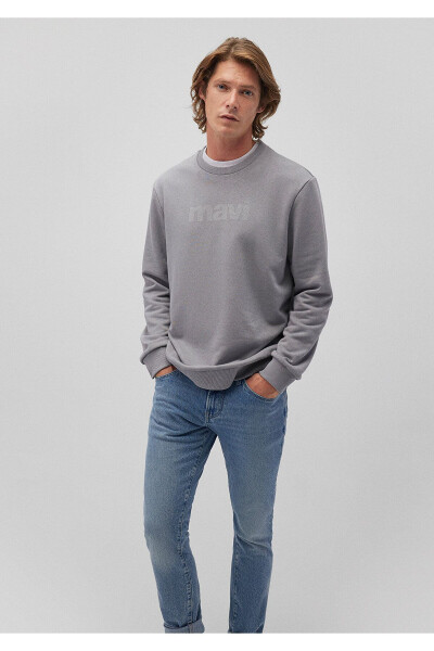 Grey Sweatshirt with Logo Print 066303-70098 - 10