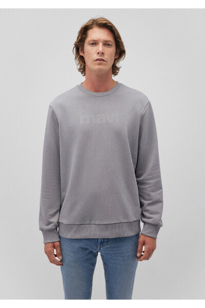 Grey Sweatshirt with Logo Print 066303-70098 - 11