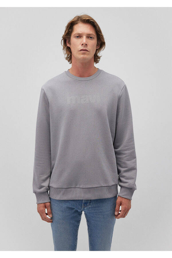 Grey Sweatshirt with Logo Print 066303-70098 - 3