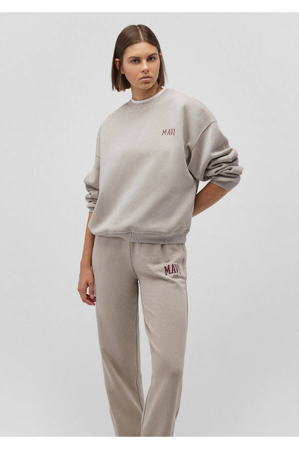 Grey Sweatshirt with Logo Print 1611600-70112 - 13